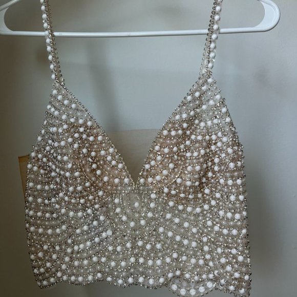 David's Bridal Tops - David's Bridal Embellished Spaghetti Strap Wedding Separates Top